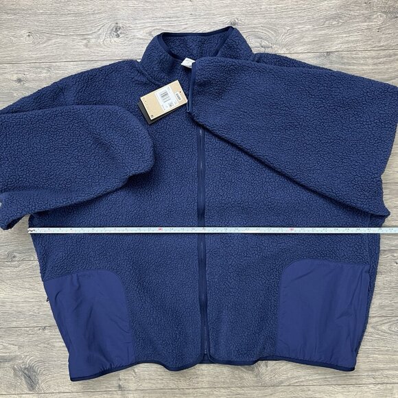 Nike Fleece Sherpa Jacket Size 2XL Mens Blue Black Winterized Full Zip Oversized - Picture 6 of 12
